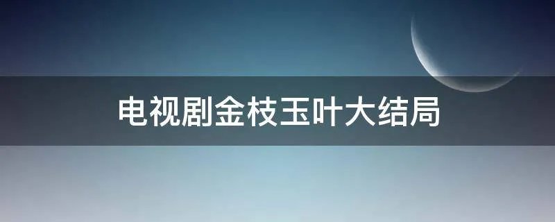 电视剧金枝玉叶大结局