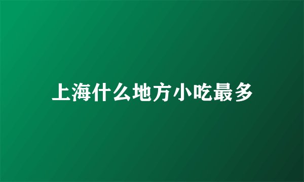 上海什么地方小吃最多