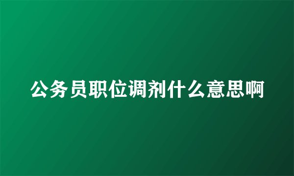 公务员职位调剂什么意思啊