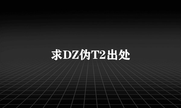 求DZ伪T2出处
