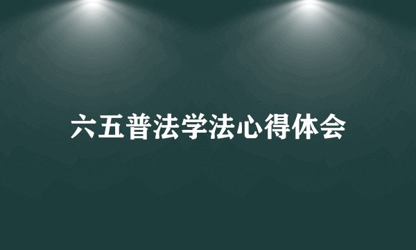 六五普法学法心得体会
