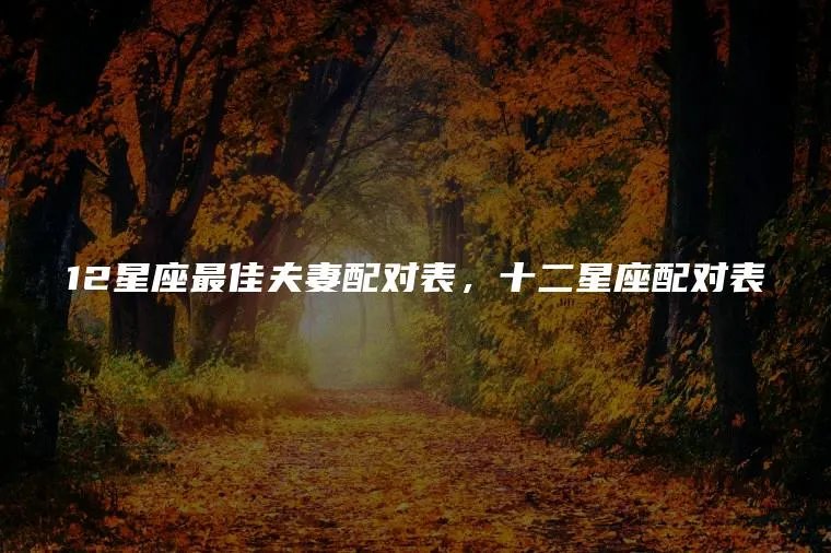 12星座最佳夫妻配对表，十二星座配对表