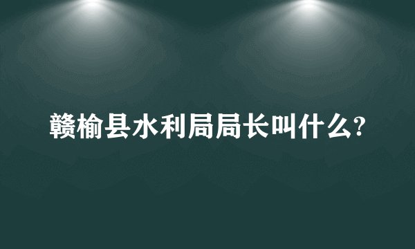 赣榆县水利局局长叫什么?