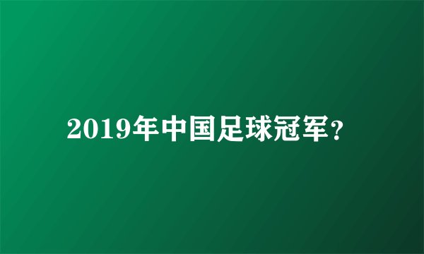 2019年中国足球冠军？