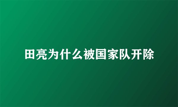 田亮为什么被国家队开除