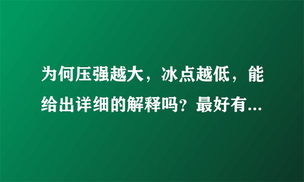 为何压强越大，冰点越低，能给出详细的解释吗？最好有公式推导！