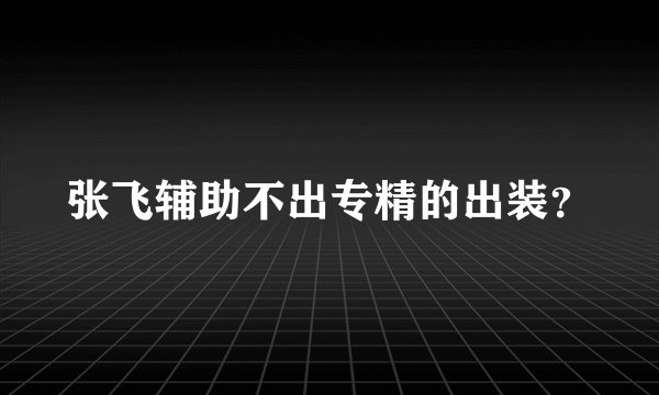 张飞辅助不出专精的出装？