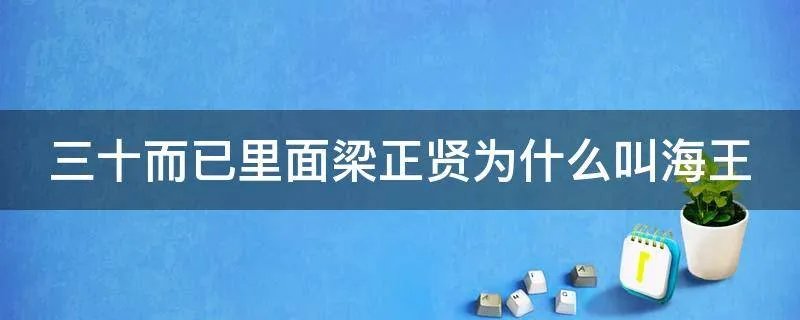 三十而已里面梁正贤为什么叫海王