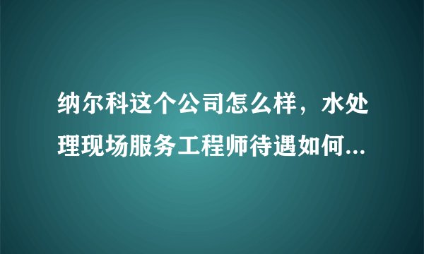 纳尔科这个公司怎么样，水处理现场服务工程师待遇如何，有没有在这个公司从事这项工作的各位前辈啊，