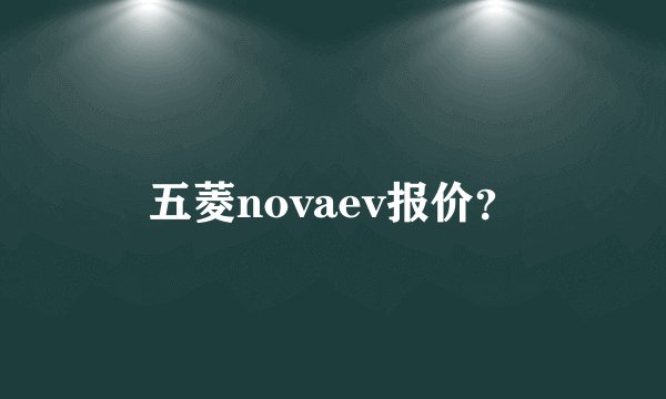 五菱novaev报价？