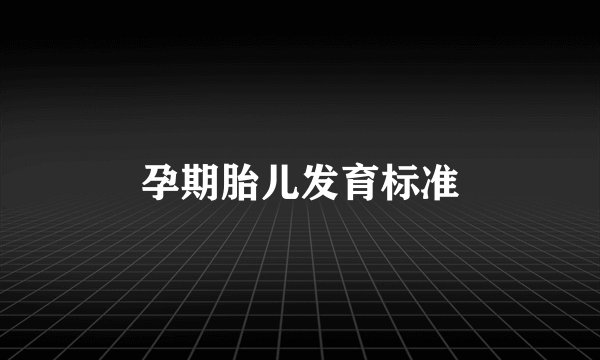 孕期胎儿发育标准