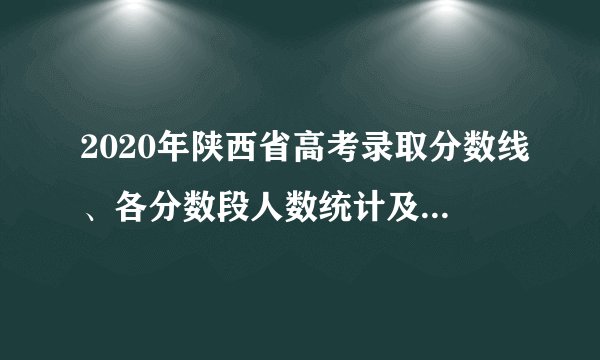 2020年陕西省高考录取分数线、各分数段人数统计及各批次上线人数