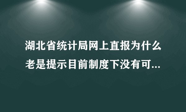 湖北省统计局网上直报为什么老是提示目前制度下没有可填报的报表