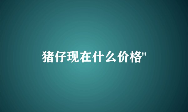 猪仔现在什么价格