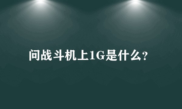 问战斗机上1G是什么？