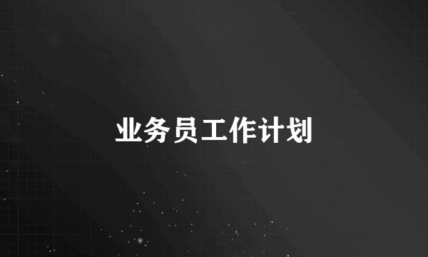 业务员工作计划