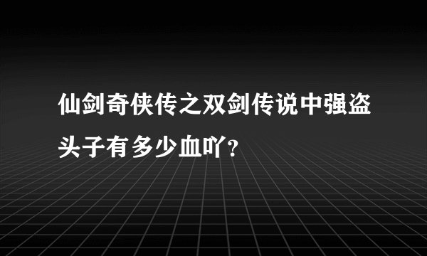 仙剑奇侠传之双剑传说中强盗头子有多少血吖？