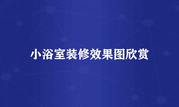 小浴室装修效果图欣赏