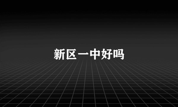 新区一中好吗