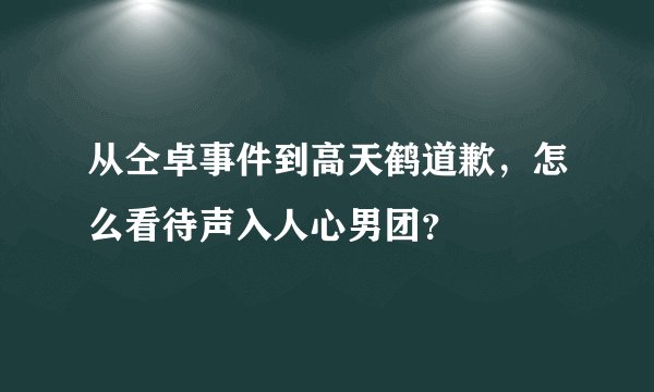 从仝卓事件到高天鹤道歉，怎么看待声入人心男团？