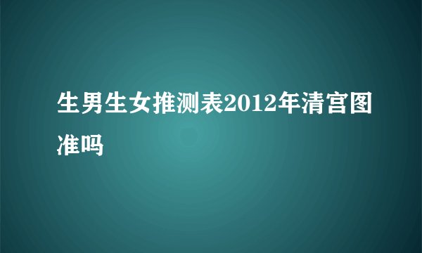 生男生女推测表2012年清宫图准吗