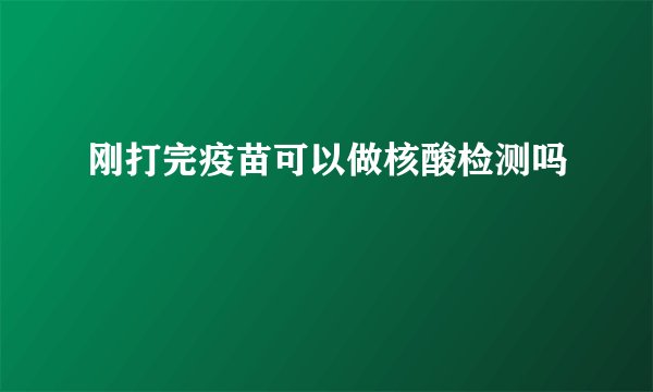 刚打完疫苗可以做核酸检测吗