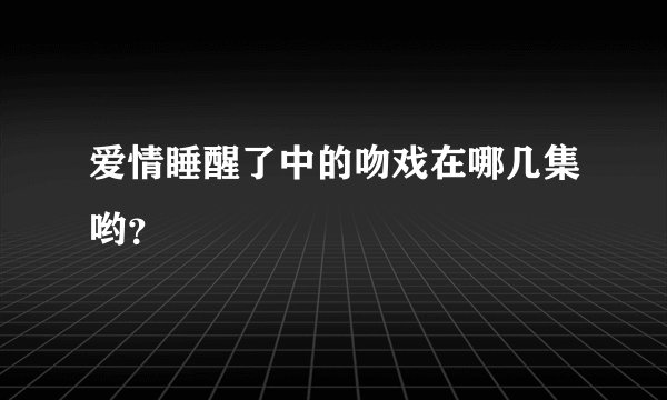 爱情睡醒了中的吻戏在哪几集哟？