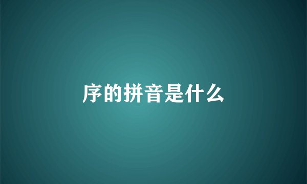 序的拼音是什么