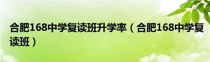 合肥168中学复读班升学率（合肥168中学复读班）
