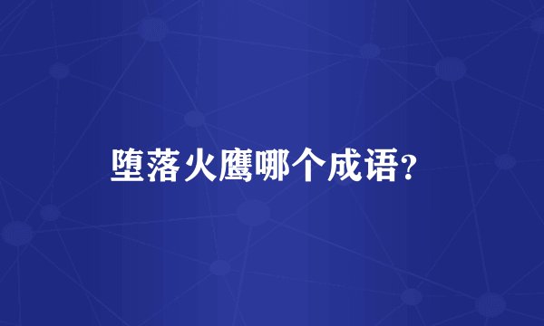 堕落火鹰哪个成语？