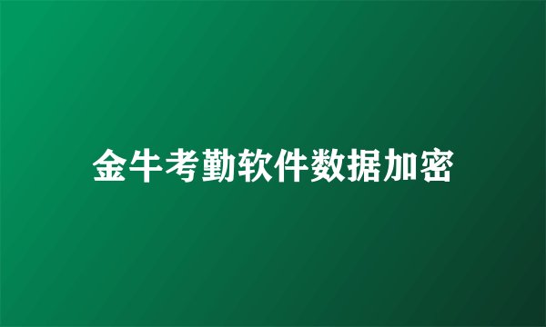 金牛考勤软件数据加密