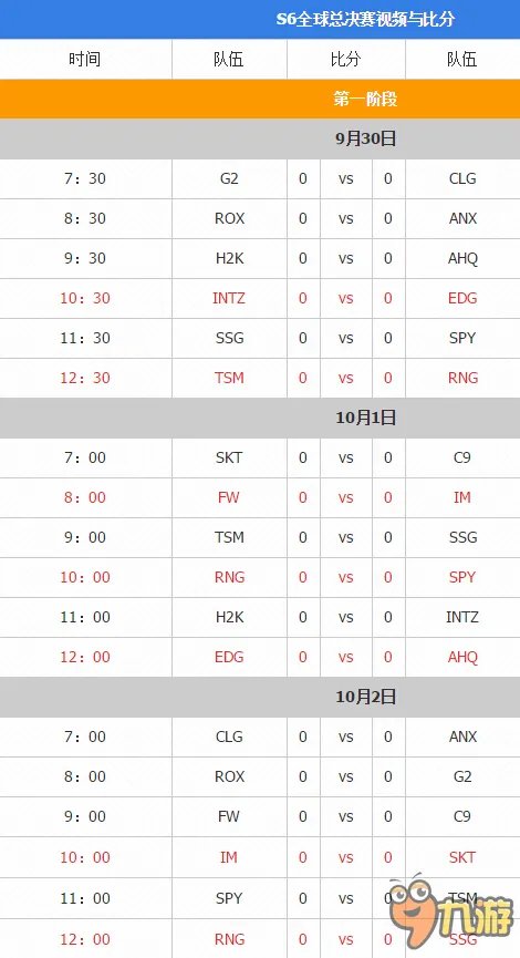 英雄联盟S6全球总决赛直播赛程地址 lolS6世界总决赛直播视频