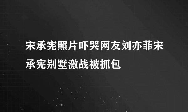 宋承宪照片吓哭网友刘亦菲宋承宪别墅激战被抓包