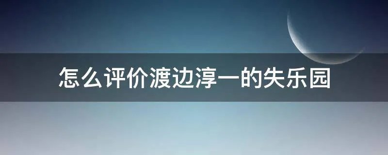 怎么评价渡边淳一的失乐园