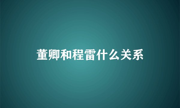 董卿和程雷什么关系