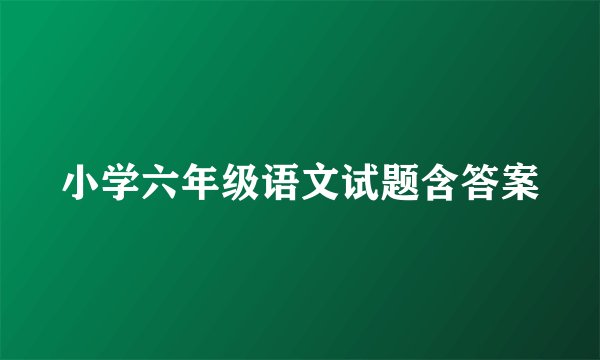 小学六年级语文试题含答案