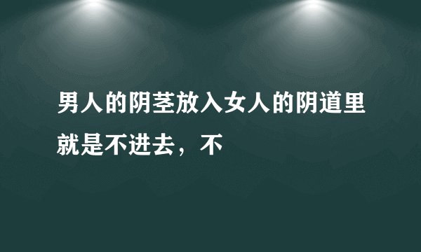 男人的阴茎放入女人的阴道里就是不进去，不