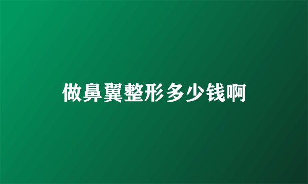 做鼻翼整形多少钱啊