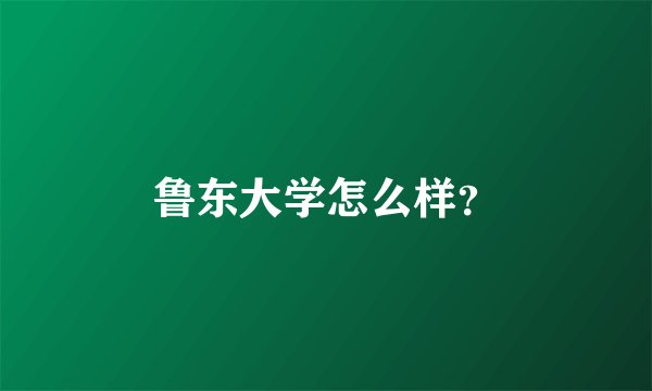 鲁东大学怎么样？