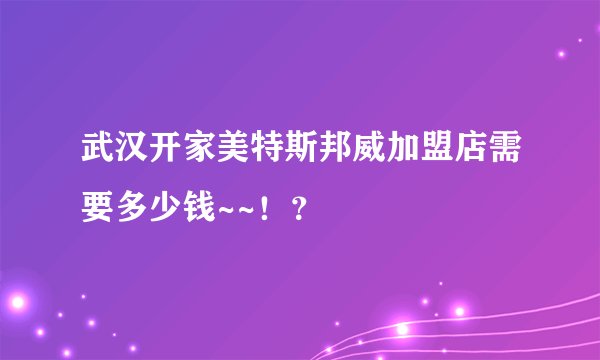 武汉开家美特斯邦威加盟店需要多少钱~~！？