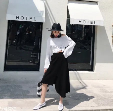 不规则半身裙怎么搭配？不规则半身裙搭配图片
