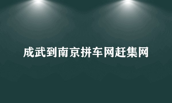 成武到南京拼车网赶集网