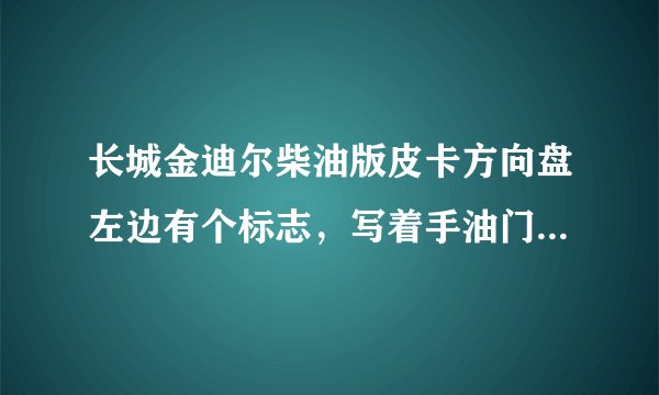 长城金迪尔柴油版皮卡方向盘左边有个标志，写着手油门，是什么用处?