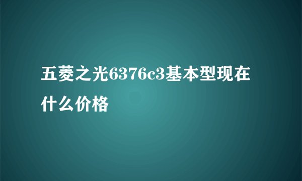 五菱之光6376c3基本型现在什么价格