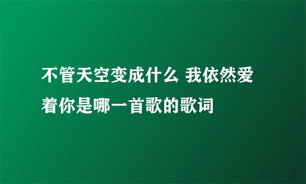 不管天空变成什么 我依然爱着你是哪一首歌的歌词
