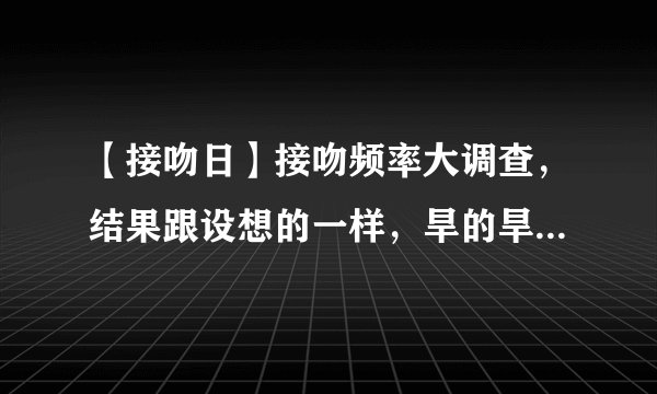 【接吻日】接吻频率大调查，结果跟设想的一样，旱的旱死涝的涝死