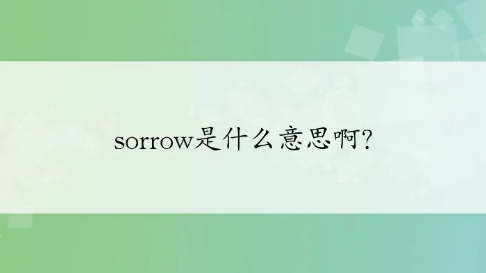 sorrow是什么意思啊？