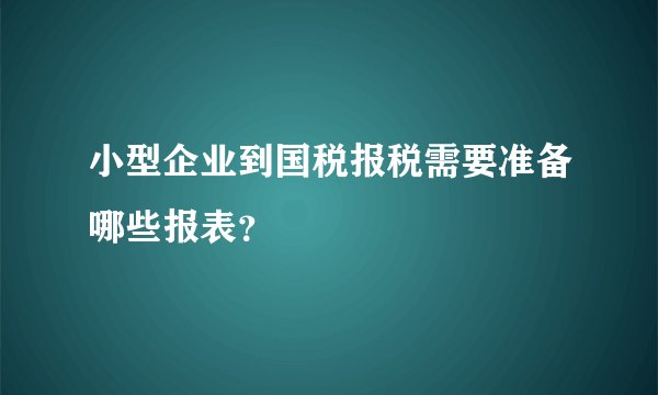 小型企业到国税报税需要准备哪些报表？