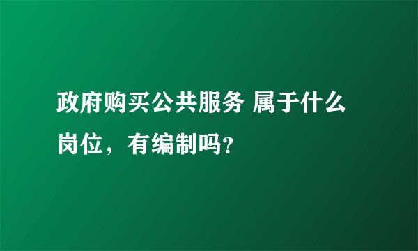 政府购买公共服务 属于什么岗位，有编制吗？