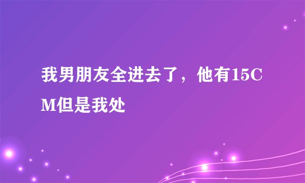 我男朋友全进去了，他有15CM但是我处